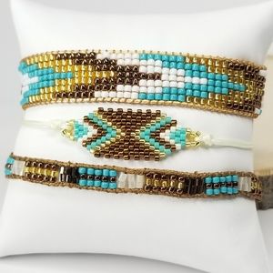 NEW Handmade Miyuki Seed Beads 3 pcs Set Bracelet